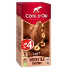 CÔTE D'OR Cote D'Or - 4 Tablettes de chocolat au lait aux noisettes entières - (4x180g)