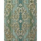 Papier peint baroque EDEM 580-35 texturé aspect textile métalliques vert vert-pin or nacré argent 5,33 m2.