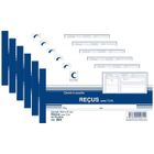 Lot De 10 Carnets à Souche Reçus TVA - 105x210mm - 50 Feuillets - Factures Et Reçus
