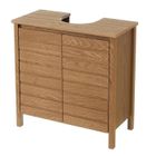 JUANIO Meuble sous-lavabo de salle de bain, meuble de rangement en MDF coloris naturel - Longueur 60 x Hauteur 60 x Profondeur 30 cm