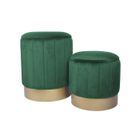 MOBILI REBECCA Rebecca Mobili Set 2 Poufs en velours Vert Tabourets Rembourrés
