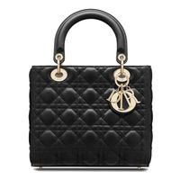 DIOR Dior 20 sac à main moyen LADY DIOR en cuir d'agneau noir pour femme M0565ONGE M900 24*20*11