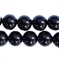 Fil de 89 perles rondes 4mm 4 mm en tourmaline noire