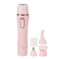 Tbest rasoir pour femmes Rasoir électrique 4 en 1 épilateur portable tondeuse à sourcils nez rose (chargement USB)