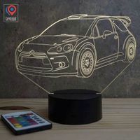 Lampe de chevet veilleuse Citroën DS3 Rally avec télécommande - Cadeau anniversaire surprise Collection Déco