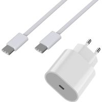Chargeur Rapide 20W + Cable USB-C USB-C 1 mètre pour iPhone 15 - 15 PLUS - 15 PRO - 15 PRO MAX Phonillico®