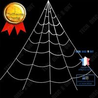 TD® Halloween decoration toile d'araignée triangulaire super en forme d'éventail accessoires de décoration de fête en ligne 7.*5.5m