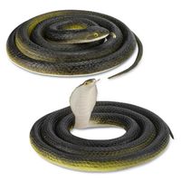 2pcs Serpent En Caoutchouc 120cm En Caoutchouc Effrayant Serpent Jouet Réaliste Cobra Champ Serpent Jouets pour Enfants Faux Serpent