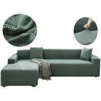 Housse de canapé extensible,YSTP housse de canapé d'angle, pour canapé 3 places ou canapé en L, vert, 190-230 cm