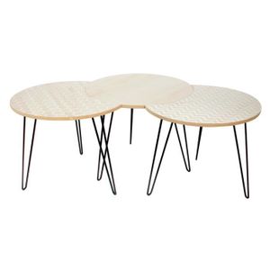 Lale Living Plateau Glam en fer en or//noir Ø 31 cm comme décoration de table