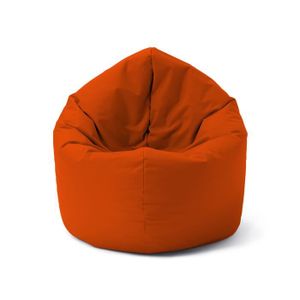 POUF - POIRE Lumaland Pouf rond 2 en 1 pour l'intérieur et l'extérieur, garnissage de 300 L, 120 x 80 x 75 cm, déperlant et robuste, Orange