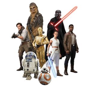 OBJET DÉCORATIF 8 Figurines en carton à poser Star Wars personnages nouveaux héros Hauteur 28 CM