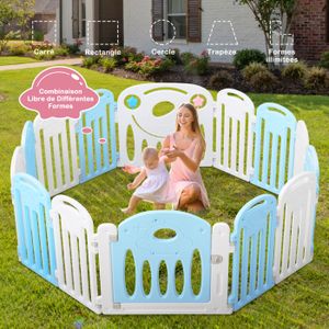 Kid'S Troc - 👶👶Parc Bébé en Plastique 12 Éléments Pliable