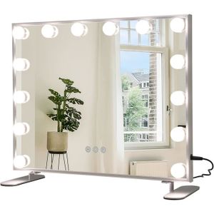Miroir rectangle cadre noir, LED 80x140 cm avec variateur de lumière -  ATELIER
