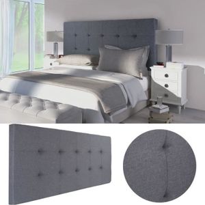 TÊTE DE LIT Tête de lit - IDMARKET - ELZA - Design capitonné - Tissu gris anthracite