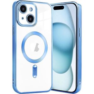 COQUE - BUMPER Coque MagSafe pour iPhone 15 plus avec Bords Chromés et Caméra Protégée bleu