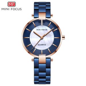 MONTRE MINI FOCUS Montres Femme Bracelet En Acier Inoxydable Robe Imperméable Montre à Quartz Or Rose pour Femme - Cadeau