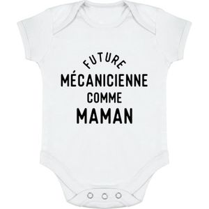 BODY body bébé | Cadeau imprimé en France | 100% coton | Future mécanicienne comme maman