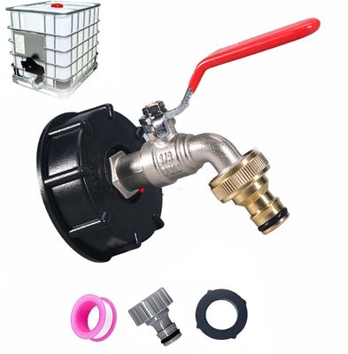 GOYADA Lot De 2 Adaptateurs Robinet Cuve IBC 1000L - Robinet Récupérateur Eau De Pluie Filetage 1/2