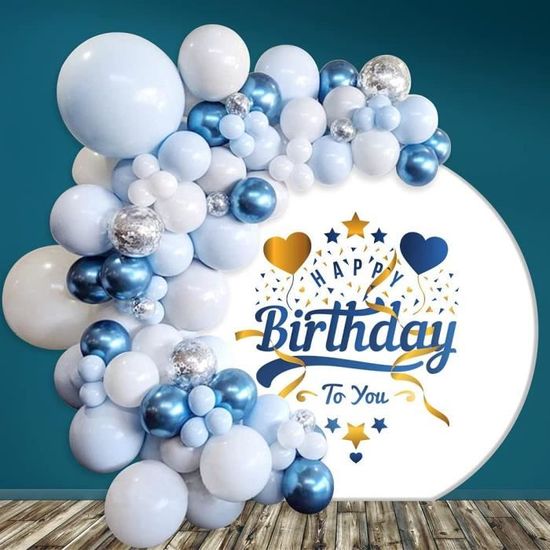 Arche Ballon Anniversaire FONGWAN 115 Ballons en Latex Confettis Bleu Jaune  Blanc, pour Décorations de Fête, Mariage - Article et décoration de fête -  à la Fnac