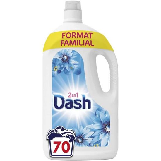 DASH Lessive liquide 2 en 1 envolée d'air 70 lavages 2x1.75l pas cher 