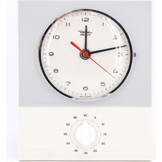 horloge murale vintage creme et grise avec minuteur diehl cdiscount maison