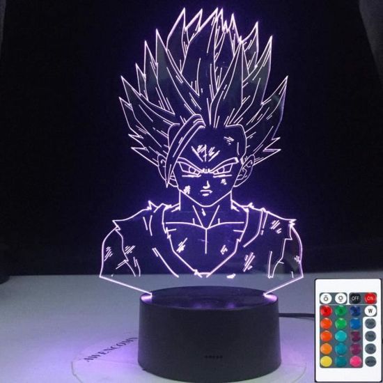 Lampe Illusion 3D Veilleuse LED  agon Ball Z Gohan Figure Bébé Chambre Décoration Cool Enfants Cadeau Anime Gadget  agon Ball Po612