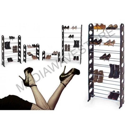 Meuble A Chaussure De 30 Paires Sur 10 Etageres Facile A Monter