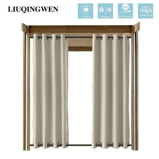 Rideau Occultant 300x145cm VEGCOO - Thermique, Anti-UV Avec Attaches Auto-adhésives