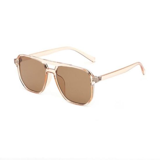 YAMEIZE Lunettes De Soleil Rétro Pilote Double Pont - Style Vintage Carré UV400 Protection Conduite Voyage Homme Femme