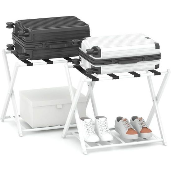 Mixtric Porte-Bagages Pliable En Bois Massif – Valet De Voyage Hôtel Luxe, Porte-Valise Chambre Avec Sangles