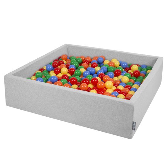 Kiddymoon Piscine A Balles 1x30cm 0 Balles Grande Carre Pour Bebe Fabrique En Ue Gris Clair Jaune Vert Bleu Rouge Orange Cdiscount Jeux Jouets