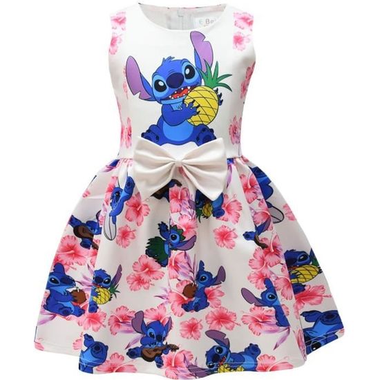 Robe Fille Lilo Et Stitch - 100% Coton, Motif Disney