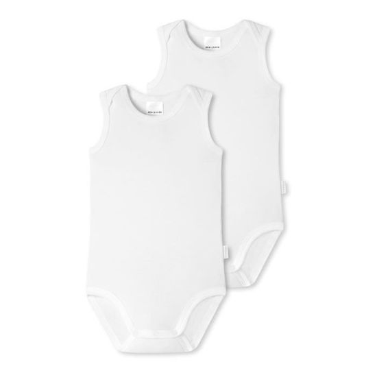 Schiesser Baby Unisex 2 Pack Wrap Bodysuit Short-Sleeved And With Buttons - 100% Organic Cotton - Size 56 To 104 - View #3