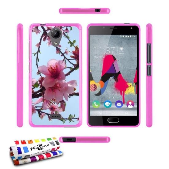 Étui En Cuir Flip Pour Wiko U Feel Lite - Motif Fleurs Pressées Papillon - Porte-Cartes, Porte-Monnaie Intégré - Fermeture Magnétique - 6