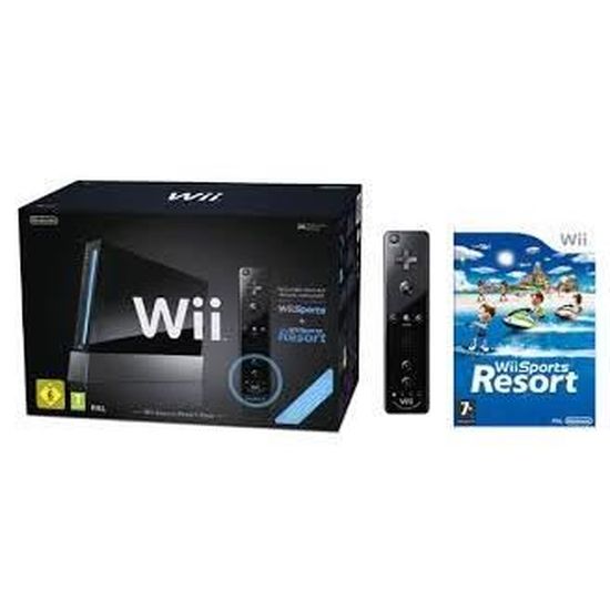 Console nintendo wii noire jeu wii sports resort offert Cdiscount