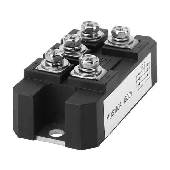 Redresseur Triphasé à Diodes 100A 1600V MDS-100A - Pont De Diode Pleine Onde 3 Phases 5 Bornes