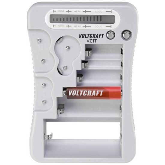 VOLTCRAFT Batterijtester BT-501 Meetbereik (batterijtester) 1.2 V, 1.5 V, 3 V, 6 V, 3.7 V, 9 V, 12 V Batterij, Oplaadbar kopen ? Electronic