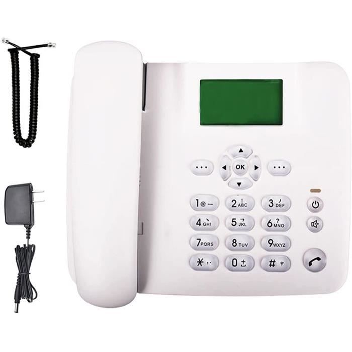 Téléphone Fixe GSM Sunydog - Double Carte SIM - Antenne Externe - Radio Et Réveil - Autonomie 5 Jours - 2G 850/900/1800/1900 MHz Téléphone Avec Radio Réveil