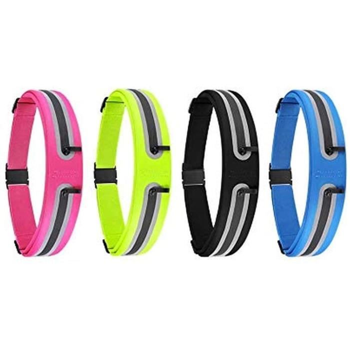 Ceinture De Running Extensible Pro Strength – Noire, Réglable, Avec Poche Zip Réfléchissante
