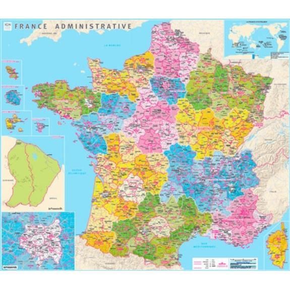 Carte de France physique : Commandez sur Techni-Contact - Carte de france  plastifiée
