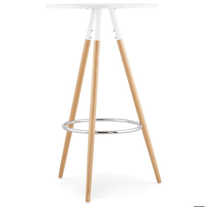 Table haute ronde 'BARY' en bois blanc