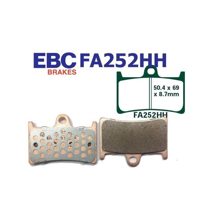 YAMAHA YZF R1-98/06 / YZF R6-09/13-PLAQUETTES DE FREIN AVANT EBC-FA252HH x2