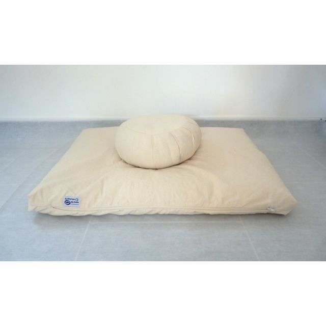 Set zafu + zabuton traditionnels ivoire
