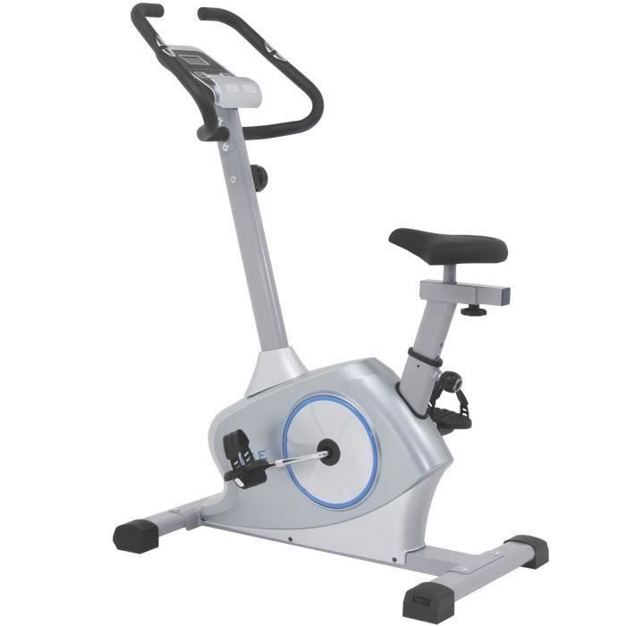 ISE Vélo d’appartement Magnétique, Vélo statique compact 8 niveaux de résistance réglables,Masse d'inertie 12 Kg