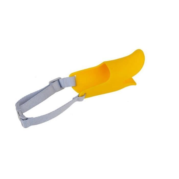 Laisses Colliers,Masque muselière en Silicone pour chiens,Taille S-M-L,couvercle ajustable Anti morsure pour petits - Type Yellow-S
