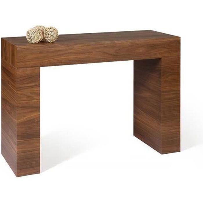 Mobili Fiver, Table console, Evolution, Noyer Canaletto, Mélaminé, Made in Italy
