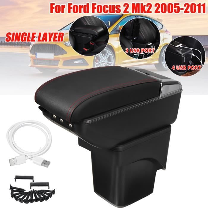 Boîte de Rangement Accoudoir Central Ford Focus 2 Mk2 2005-2011 Ligne-Rouge