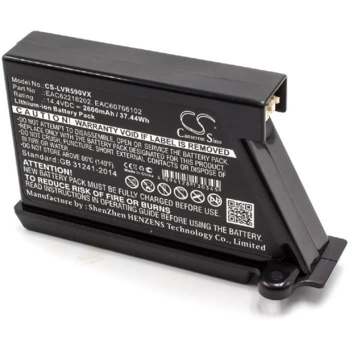 BALAI ELECTRIQUEvhbw LiIon batterie 2600mAh 144V pour robot aspirateur Home Cleaner LG HomBot VR6260LVM VR62701LV VR62701LVB VR62792