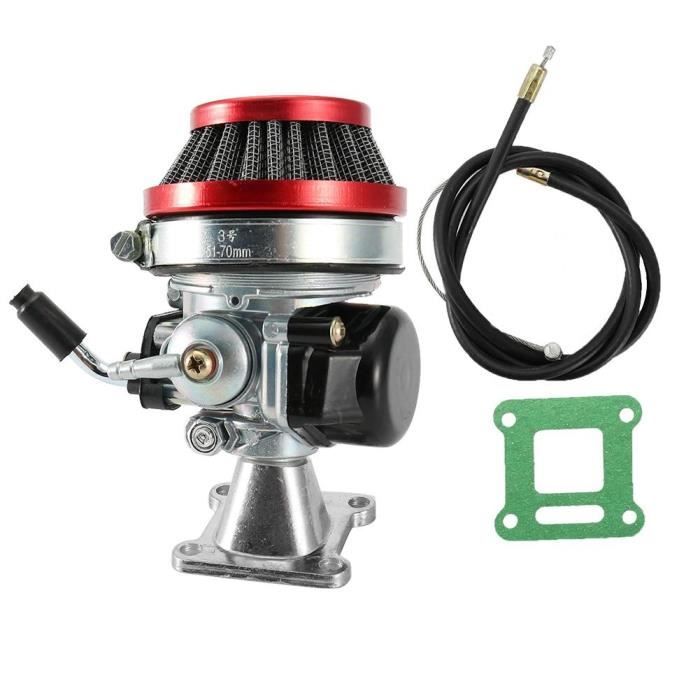 Fdit Kit carburateur Carburateur de Moteur Câble Accélérateur de Filtre à Air à 2 Temps pour Pocket Bike ATV 49cc